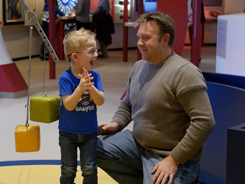 Toddler with parent