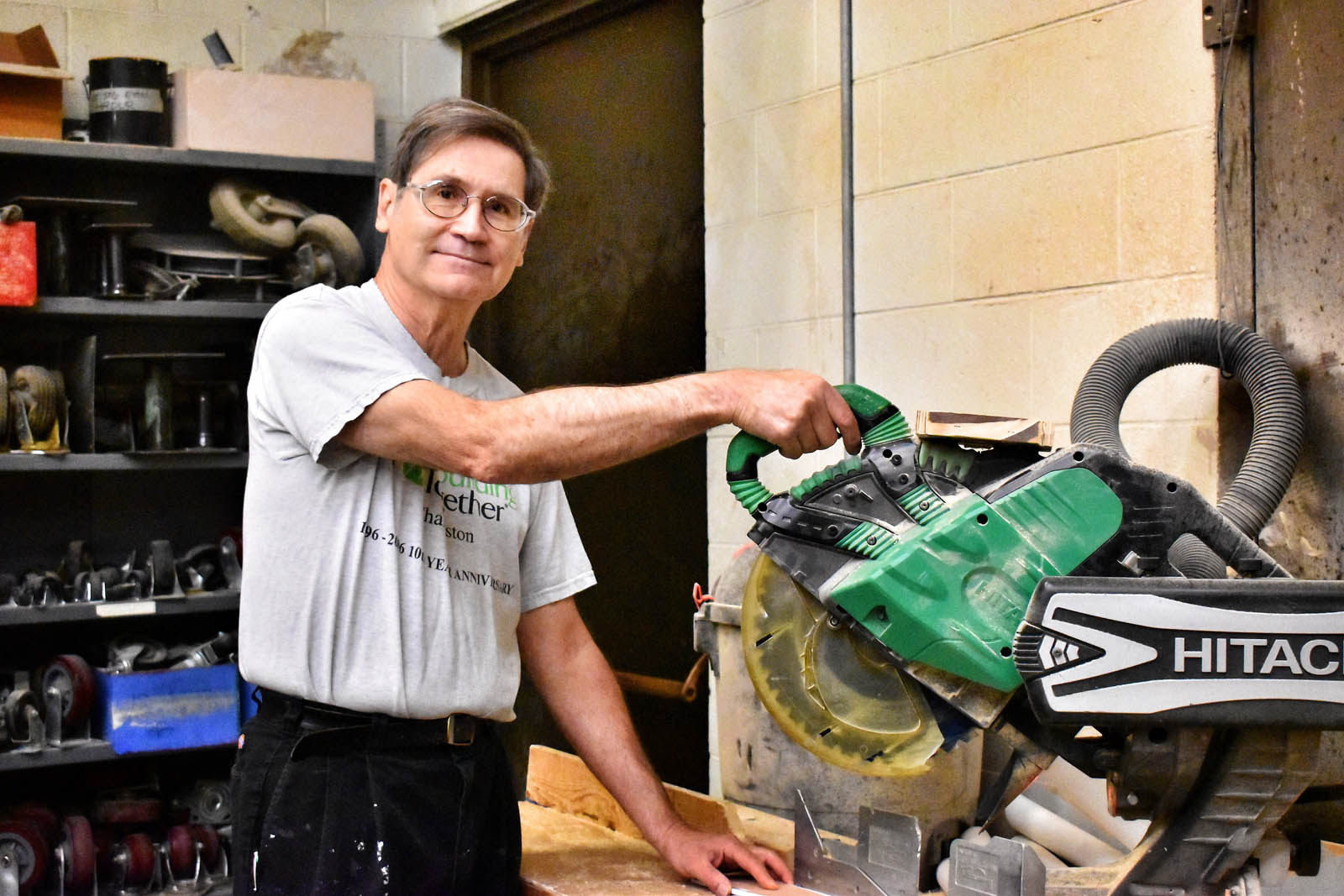 Backstage at the shop