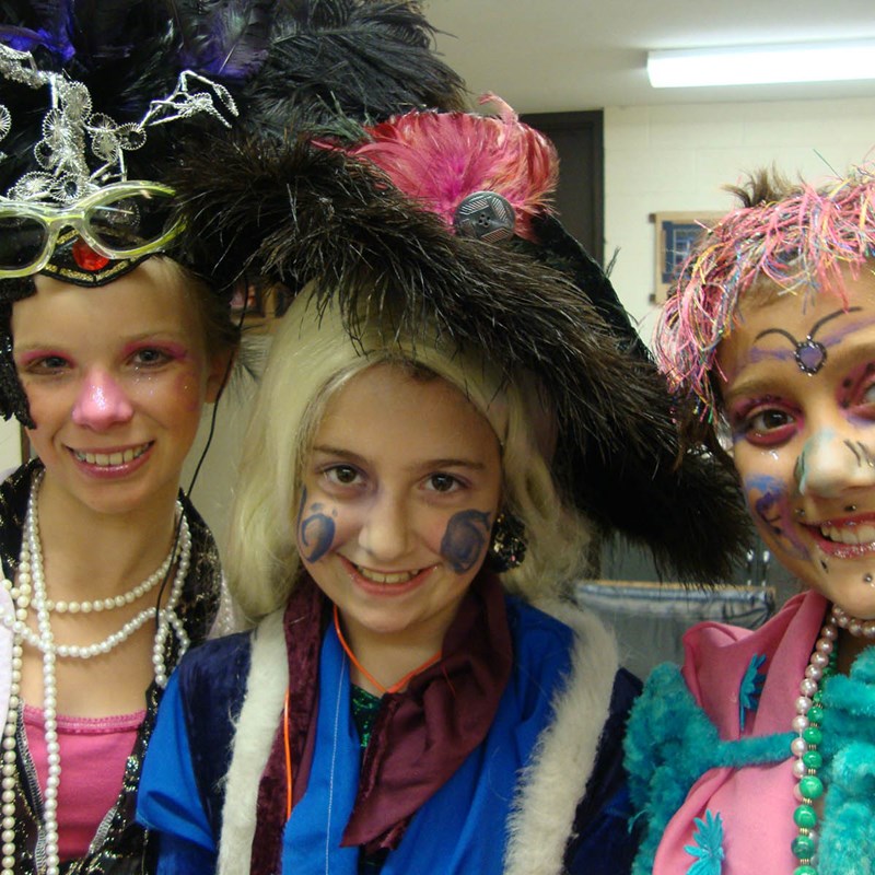 girls dressed up at a party