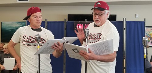 John McPeak and John Tanner performing the classic Abbott and Costello skit, "Who's on First?"