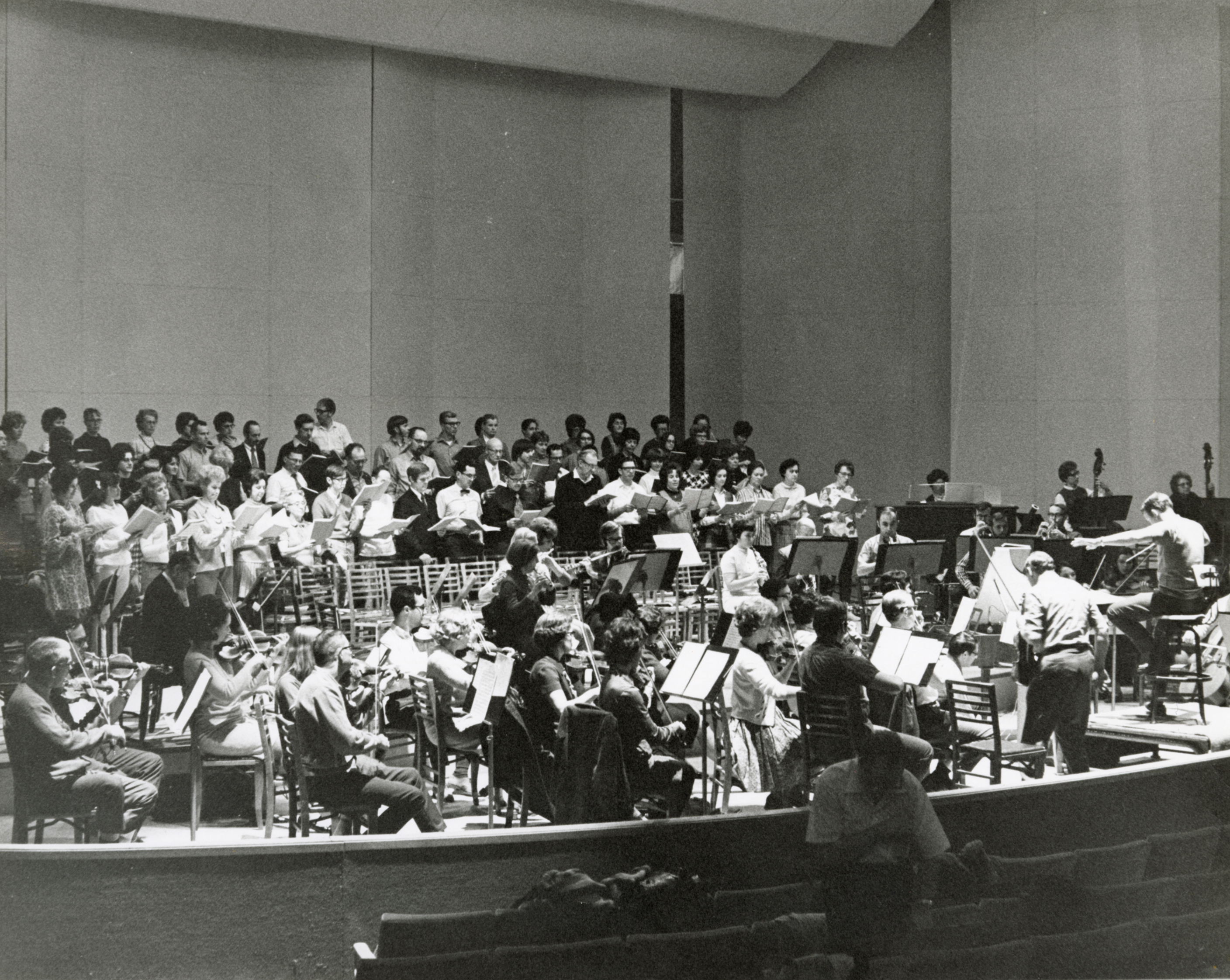 Black and white photo of an orchestra from the archives