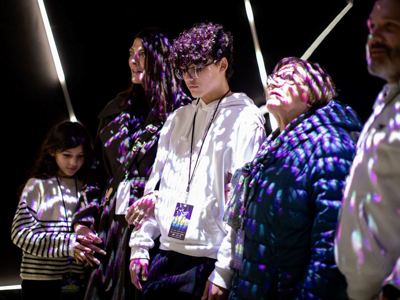 Family in light room