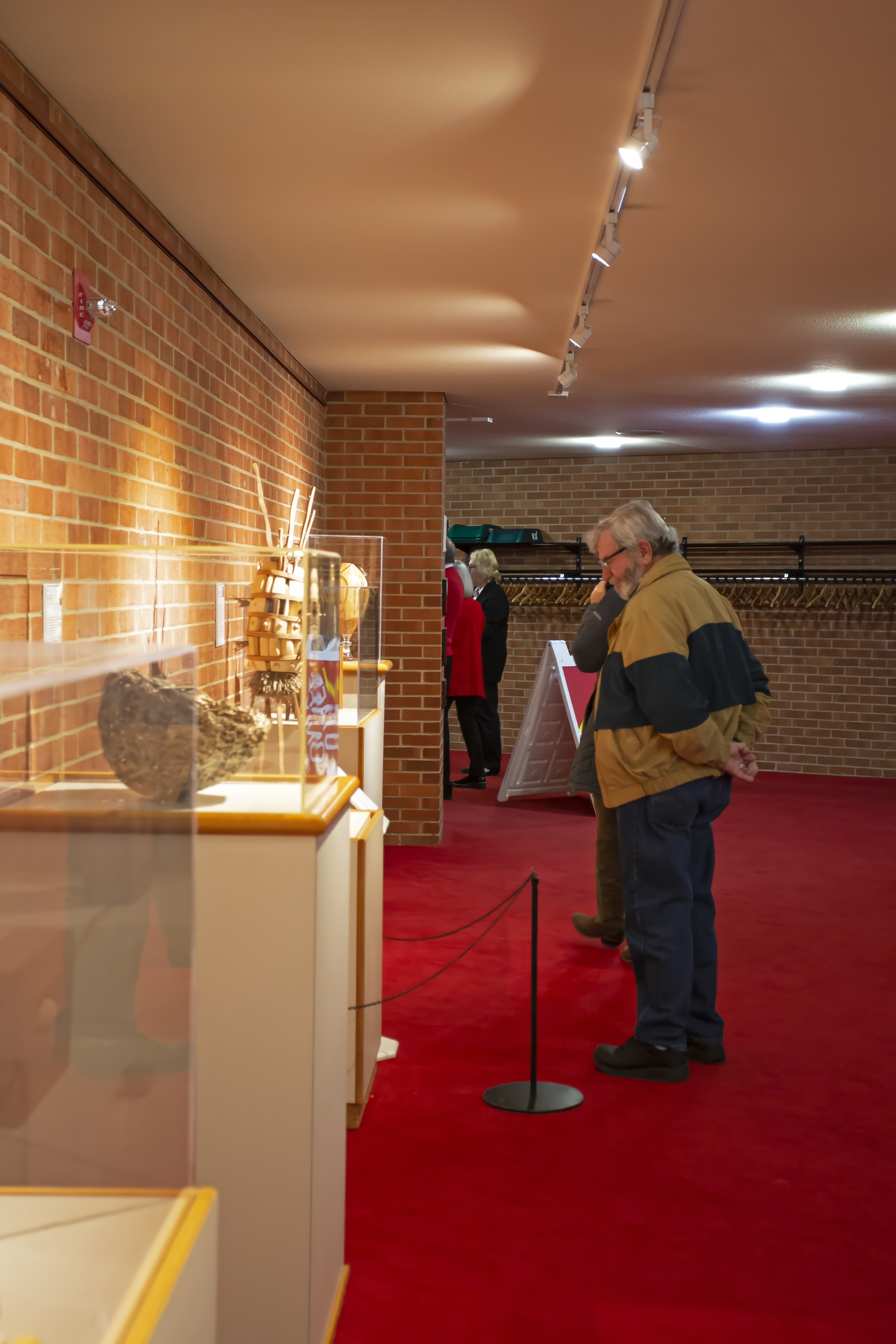 Person enjoying art exhibit