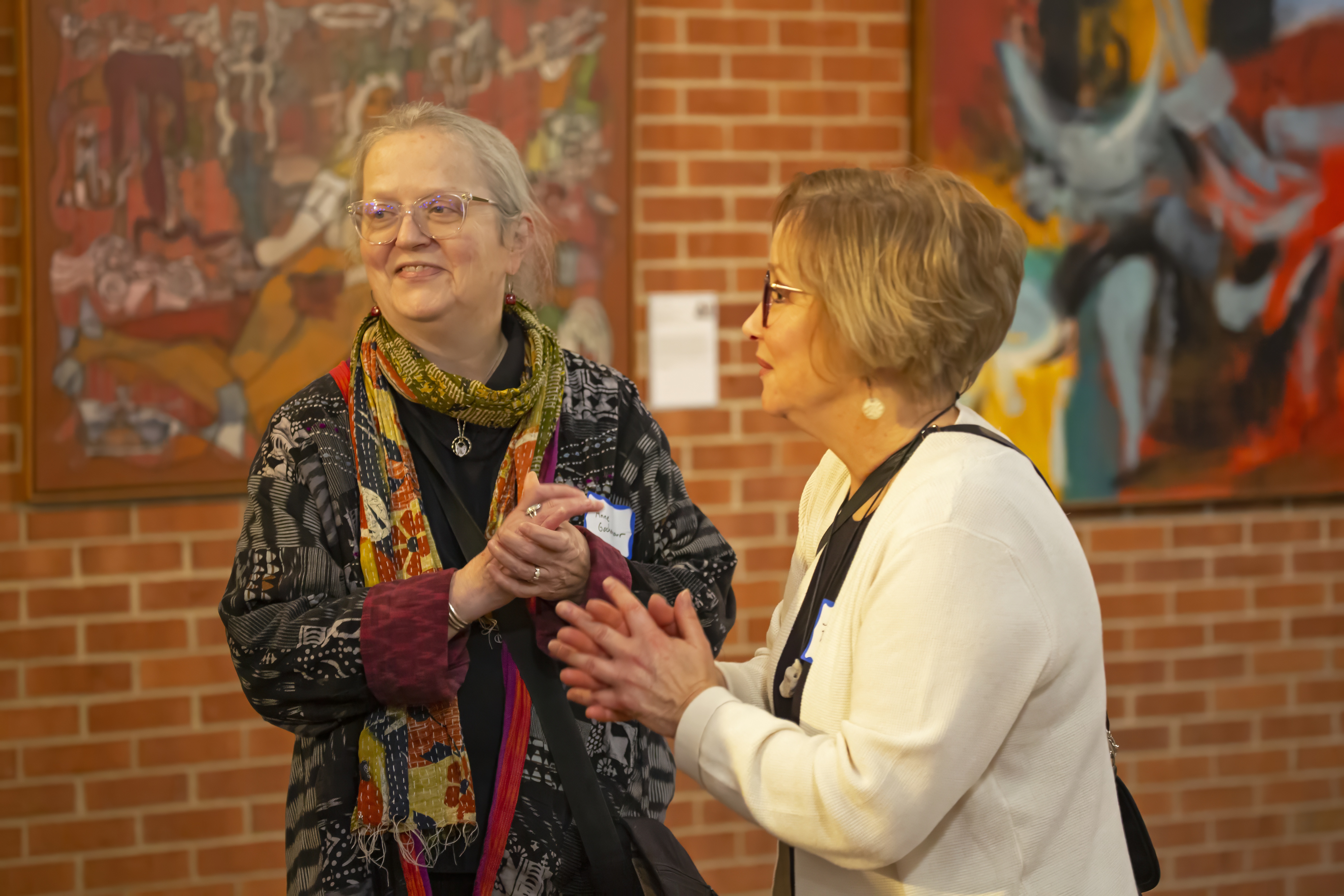 People at an art reception